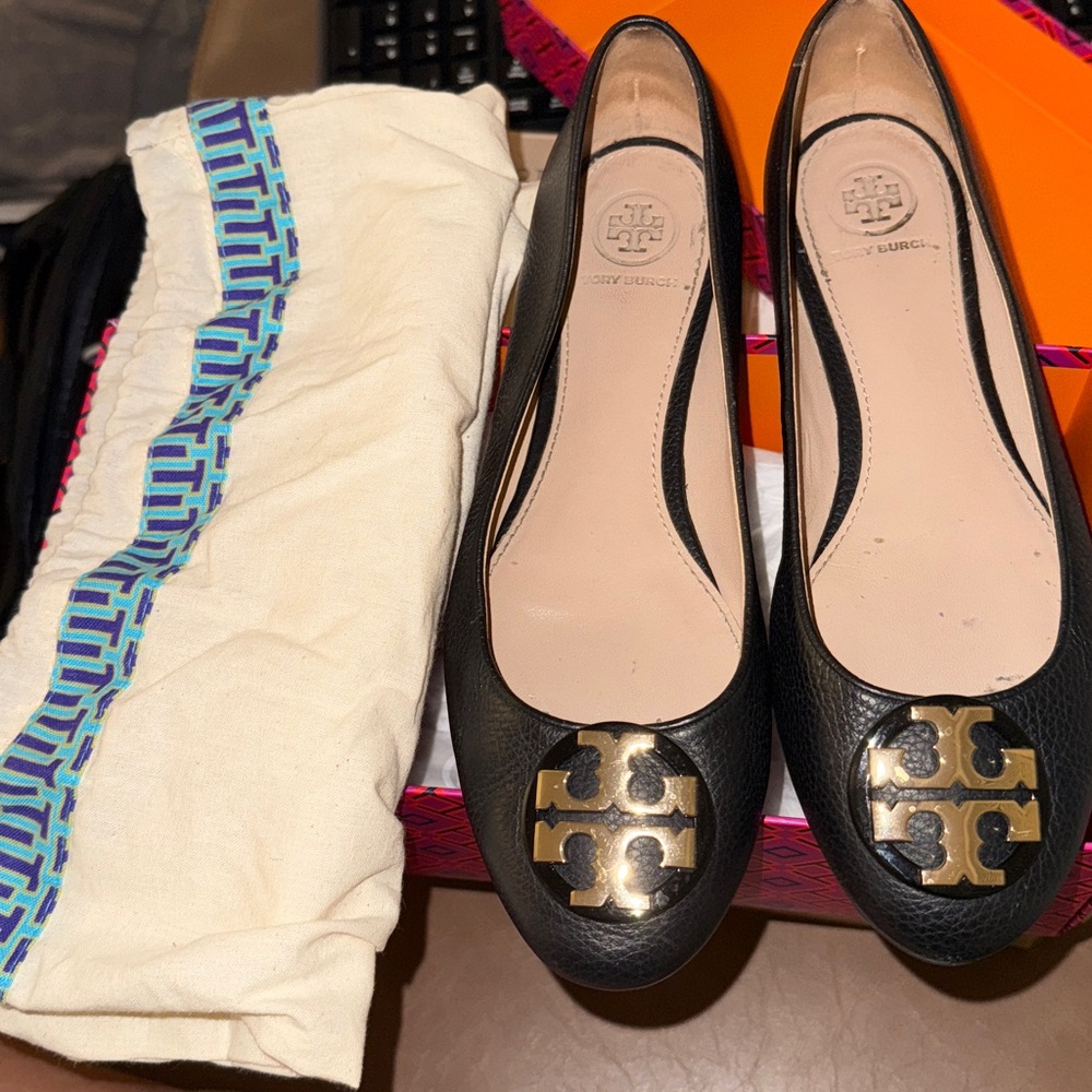 Tory Burch Black Ballet Flats